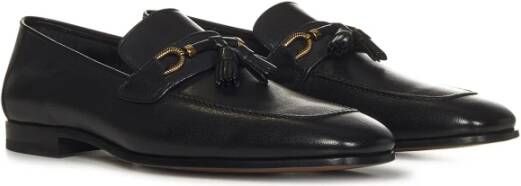 Tom Ford Zwarte leren loafers met kwastjes Black Heren