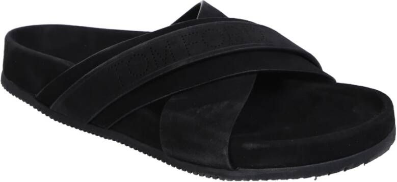 Tom Ford Zwarte Leren Sandalen Stijlvol Ontwerp Black Heren