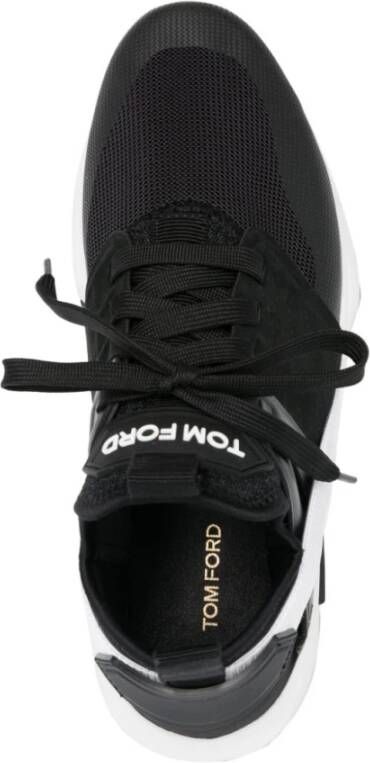 Tom Ford Zwarte Mesh Panel Sneakers Black Heren