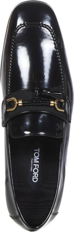 Tom Ford Zwarte Patent Loafer met Metalen Horsebit Black Heren