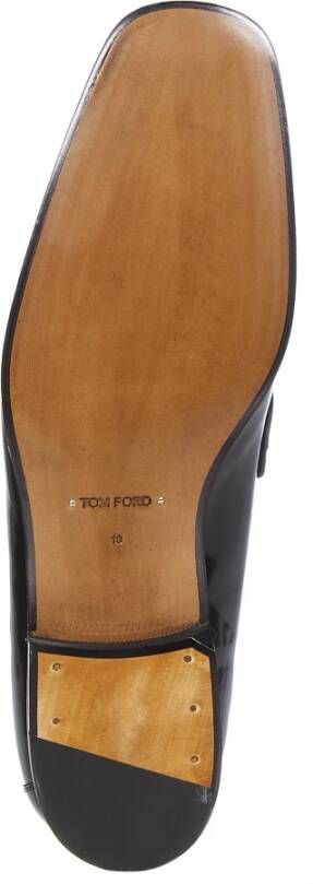 Tom Ford Zwarte Patent Loafer met Metalen Horsebit Black Heren