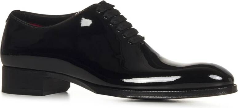 Tom Ford Zwarte platte schoenen met grosgrain veters Black Heren