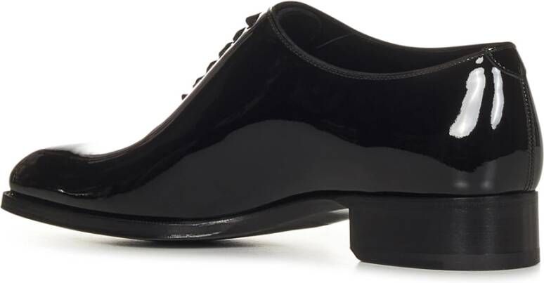 Tom Ford Zwarte platte schoenen met grosgrain veters Black Heren