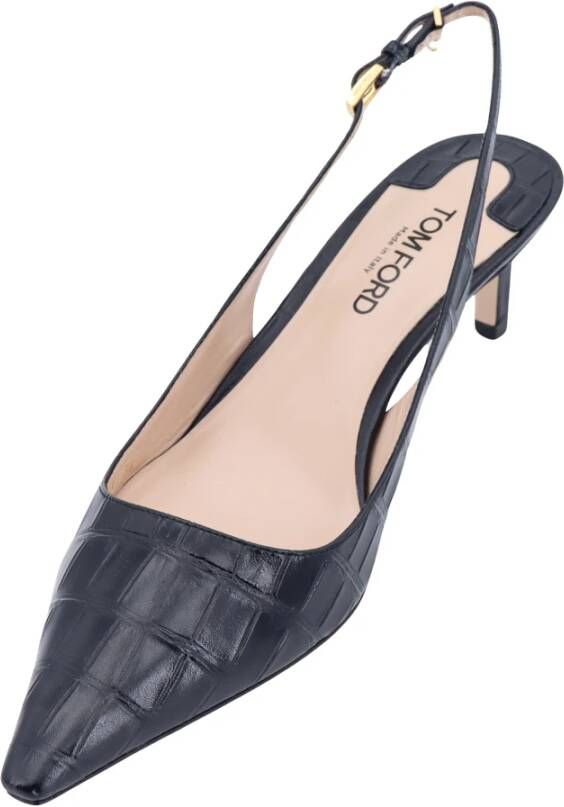 Tom Ford Zwarte Krokodillenprint Leren Pumps Black Dames