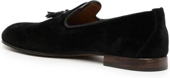 Tom Ford Zwarte Velvet Kwast Slip-On Schoenen Black Heren