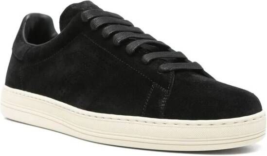 Tom Ford Zwarte Vetersneaker met Merkhiel Black Heren