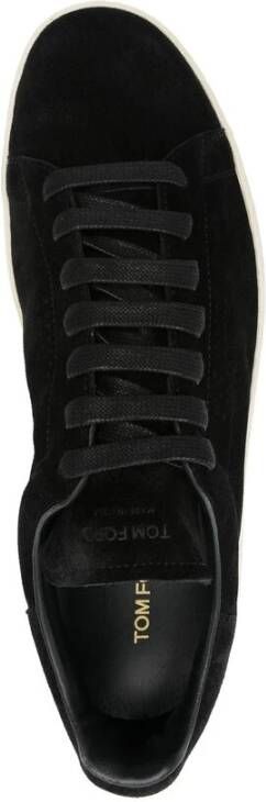 Tom Ford Zwarte Vetersneaker met Merkhiel Black Heren