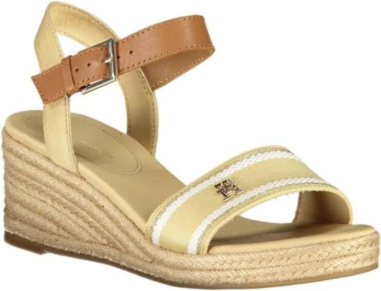 Tommy Hilfiger Beige Enkel Gesp Sandaal met Contrast Beige Dames