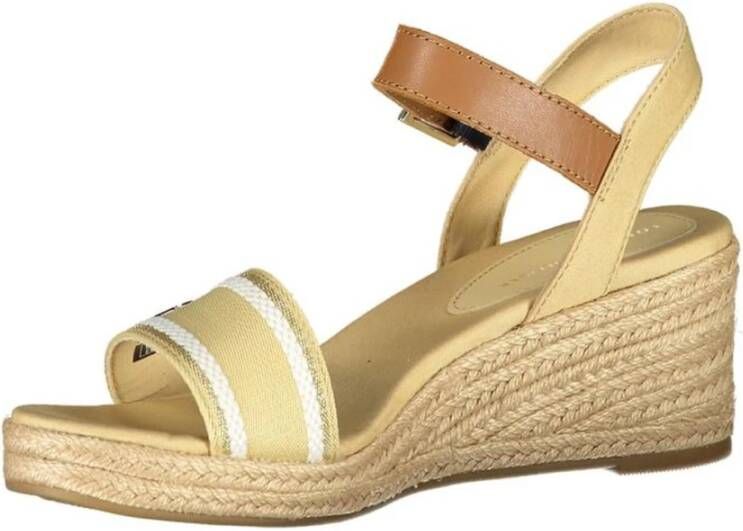 Tommy Hilfiger Beige Enkel Gesp Sandaal met Contrast Beige Dames