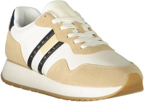 Tommy Hilfiger Beige Leren Heren Sneaker Beige Heren