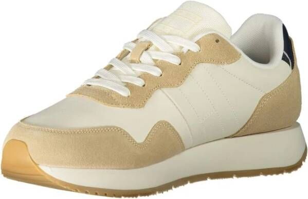 Tommy Hilfiger Beige Leren Heren Sneaker Beige Heren