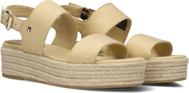 Tommy Hilfiger Beige Mid Wedge Espadrilles Sandal Beige Dames