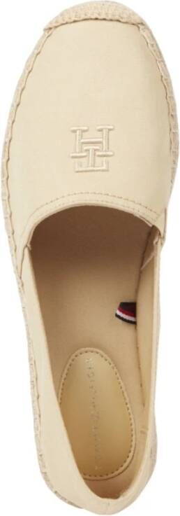 Tommy Hilfiger Beige Platte Espadrilles Oogst Tarwe Beige Dames