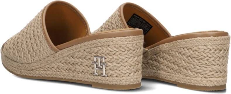 Tommy Hilfiger Beige Rope Wedge Mules Beige Dames