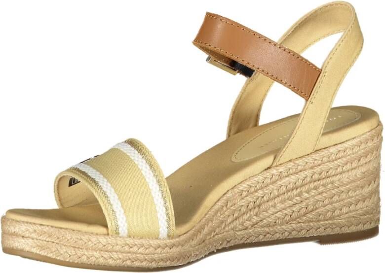 Tommy Hilfiger Beige Sandaal met Enkelband en Contrastdetails Beige Dames