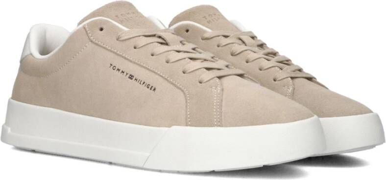 Tommy Hilfiger Beige Suède Lage Sneakers Beige Heren