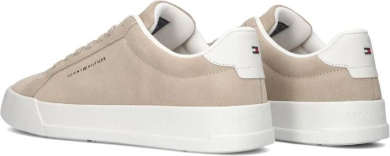 Tommy Hilfiger Beige Suède Lage Sneakers Beige Heren