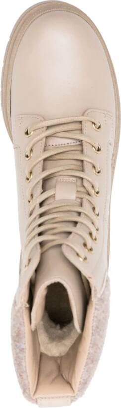 Tommy Hilfiger Beige Vetersluiting Enkellaarsje Beige Dames