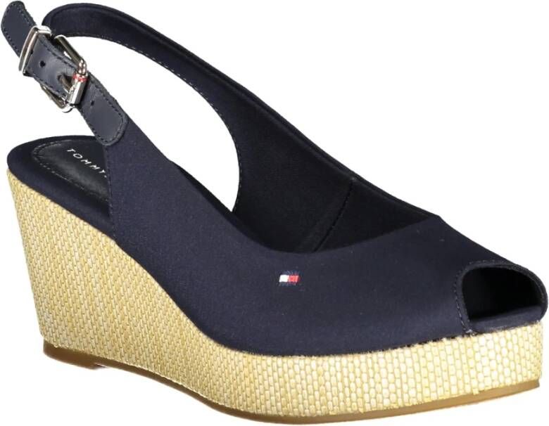 Tommy Hilfiger Blauwe Enkelband Sandaal met Contrastdetails Blue Dames