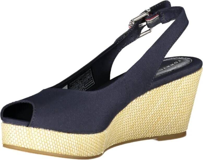 Tommy Hilfiger Blauwe Enkelband Sandaal met Contrastdetails Blue Dames