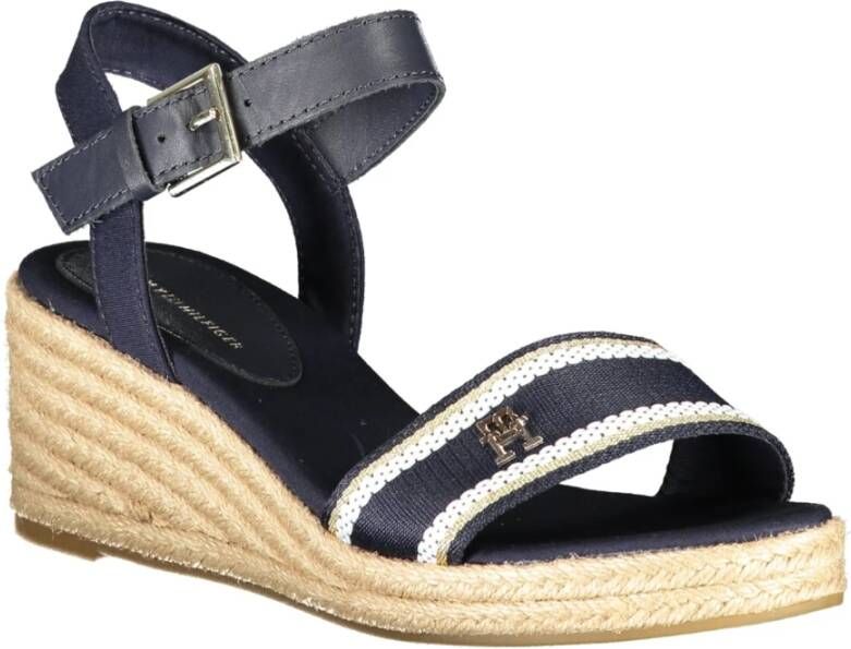 Tommy Hilfiger Blauwe enkelband sandaal met logo Blue Dames