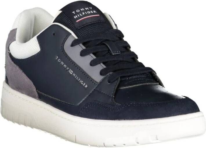 Tommy Hilfiger Blauwe Heren Sneakers met Contrasterende Details Blue Heren