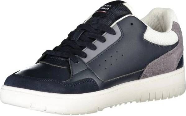 Tommy Hilfiger Blauwe Heren Sneakers met Contrasterende Details Blue Heren