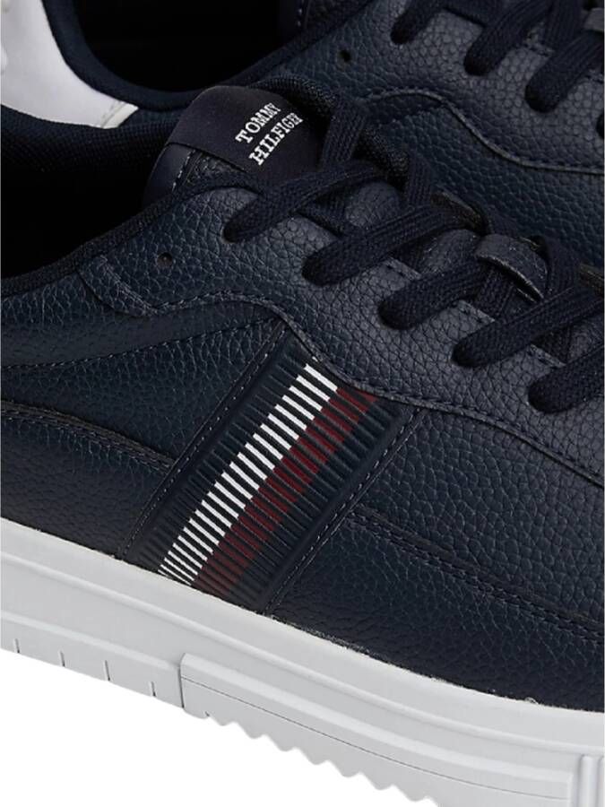 Tommy Hilfiger Blauwe Lage Sneakers Leer Nylon Blue Heren