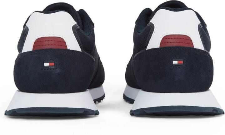 Tommy Hilfiger Blauwe lage sneakers met tonale texturen Blue Heren