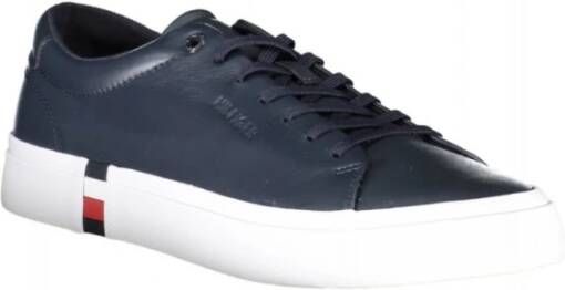 Tommy Hilfiger Blauwe Leren Sneakers Desert Sky Blue Heren