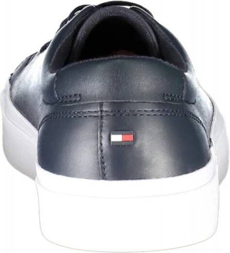 Tommy Hilfiger Blauwe Leren Sneakers Desert Sky Blue Heren