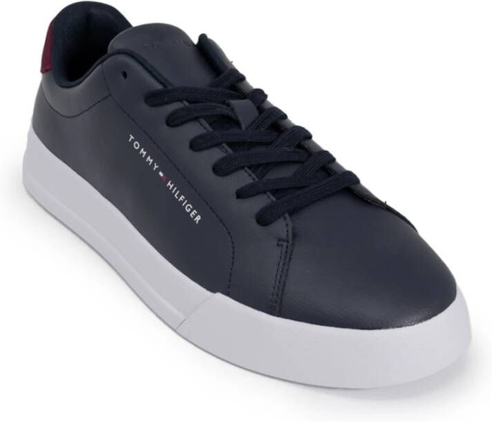 Tommy Hilfiger Blauwe Leren Sneakers met Veters Blue Heren