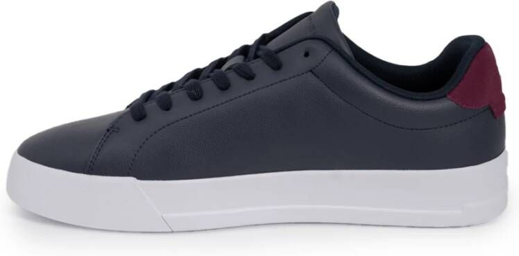 Tommy Hilfiger Blauwe Leren Sneakers met Veters Blue Heren