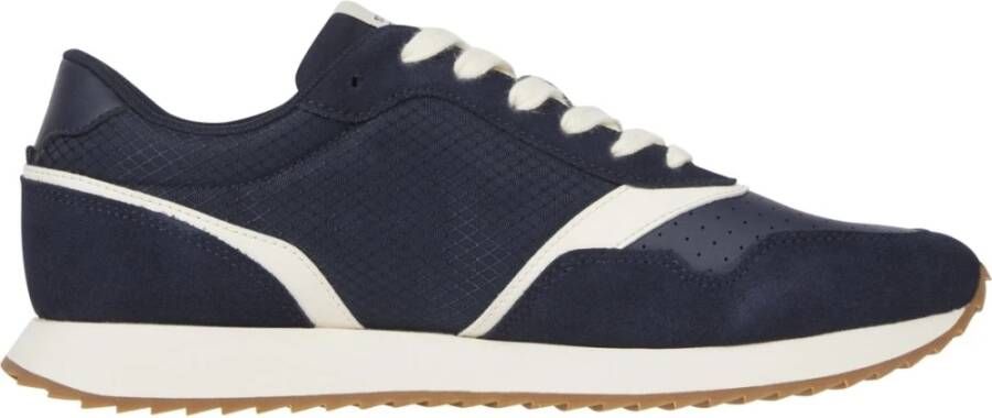 Tommy Hilfiger Blauwe Mix Vrijetijdssneakers Blue Heren