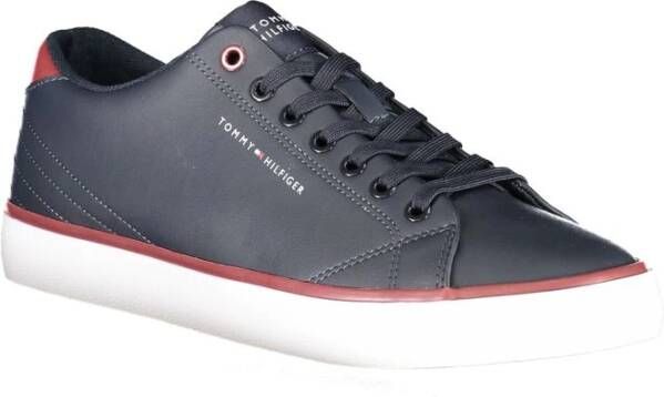 Tommy Hilfiger Blauwe Polyester Sneaker met Contrastdetails Blue Heren