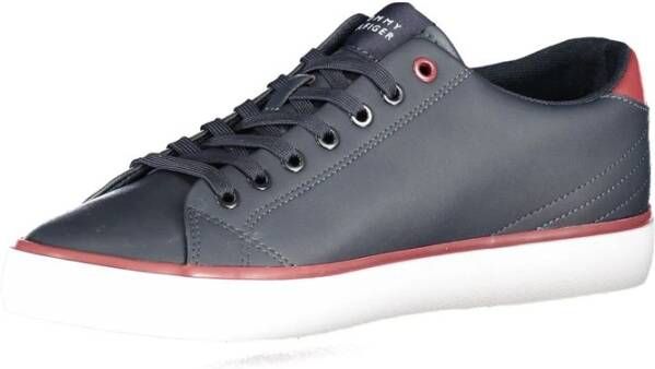 Tommy Hilfiger Blauwe Polyester Sneaker met Contrastdetails Blue Heren