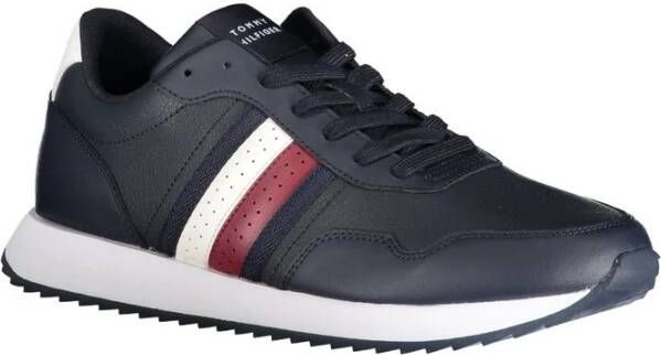 Tommy Hilfiger Blauwe Polyester Sneaker met Contrastdetails Blue Heren