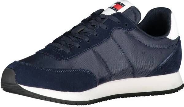 Tommy Hilfiger Blauwe Polyester Sneaker met Contrastdetails Blue Heren