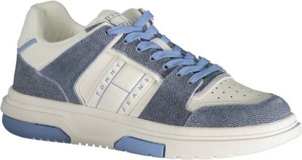 Tommy Hilfiger Blauwe Polyester Sneakers met Veters Contrastdetails Logo Blue Dames