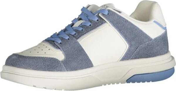 Tommy Hilfiger Blauwe Polyester Sneakers met Veters Contrastdetails Logo Blue Dames