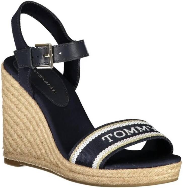 Tommy Hilfiger Blauwe Sleehak Sandaal met Enkel Gesp Blue Dames