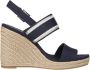 Tommy Hilfiger Blauwe Sleehak Sandaal Platte Sandalen Blue Dames - Thumbnail 10