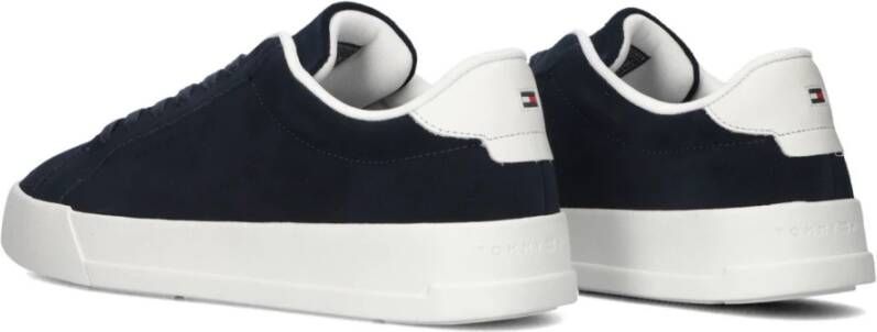 Tommy Hilfiger Blauwe Suède Stijlvolle Court Sneakers Blue Heren