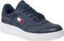 Tommy Hilfiger Retro Basket leren heren sneakers Blauw Uitneembare zool - Thumbnail 32