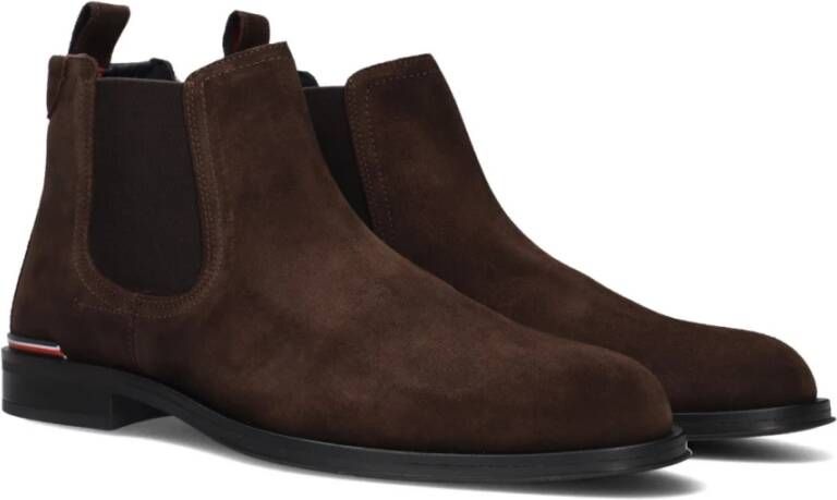 Tommy Hilfiger Bruine Suède Chelsea Boots voor Heren Brown Heren