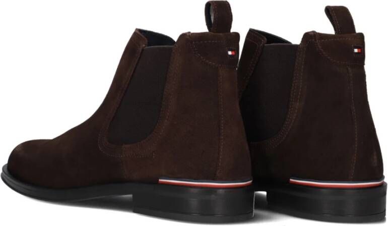 Tommy Hilfiger Bruine Suède Chelsea Boots voor Heren Brown Heren