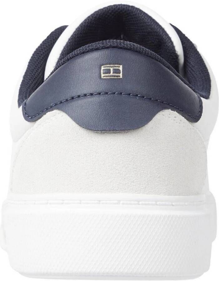 Tommy Hilfiger Crème Leren Sneakers Athleisure Stijl Beige Dames