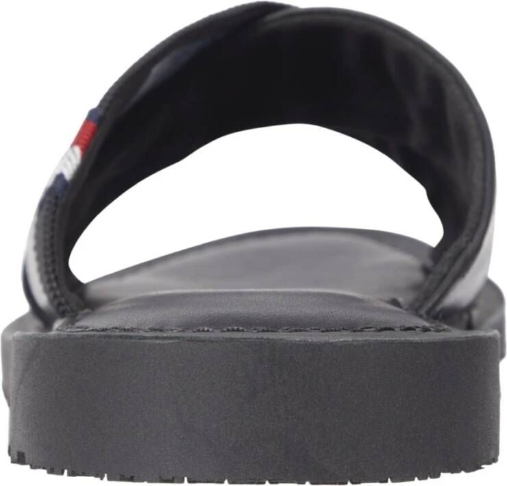 Tommy Hilfiger Criss Zwarte Platte Sandalen voor Mannen Black Heren