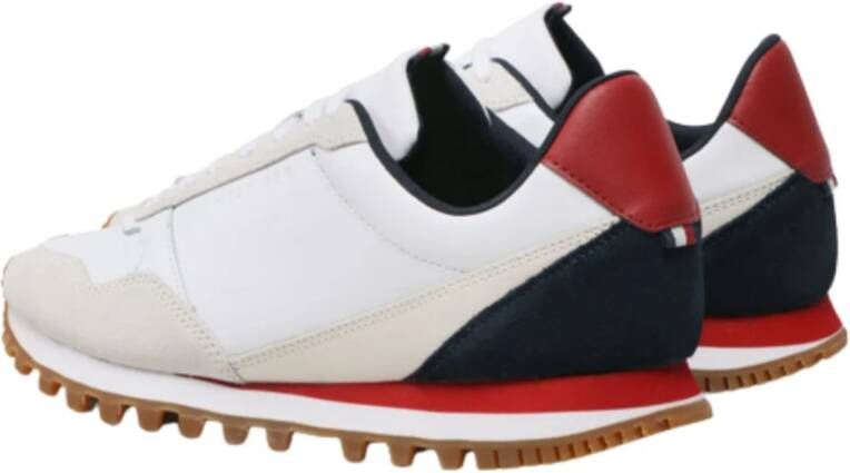 Tommy Hilfiger Elevated Leather Mix Runner Sneakers White Heren