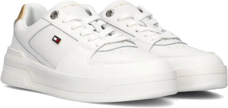 Tommy Hilfiger Essential Basket Sneaker Wit Leer White Dames